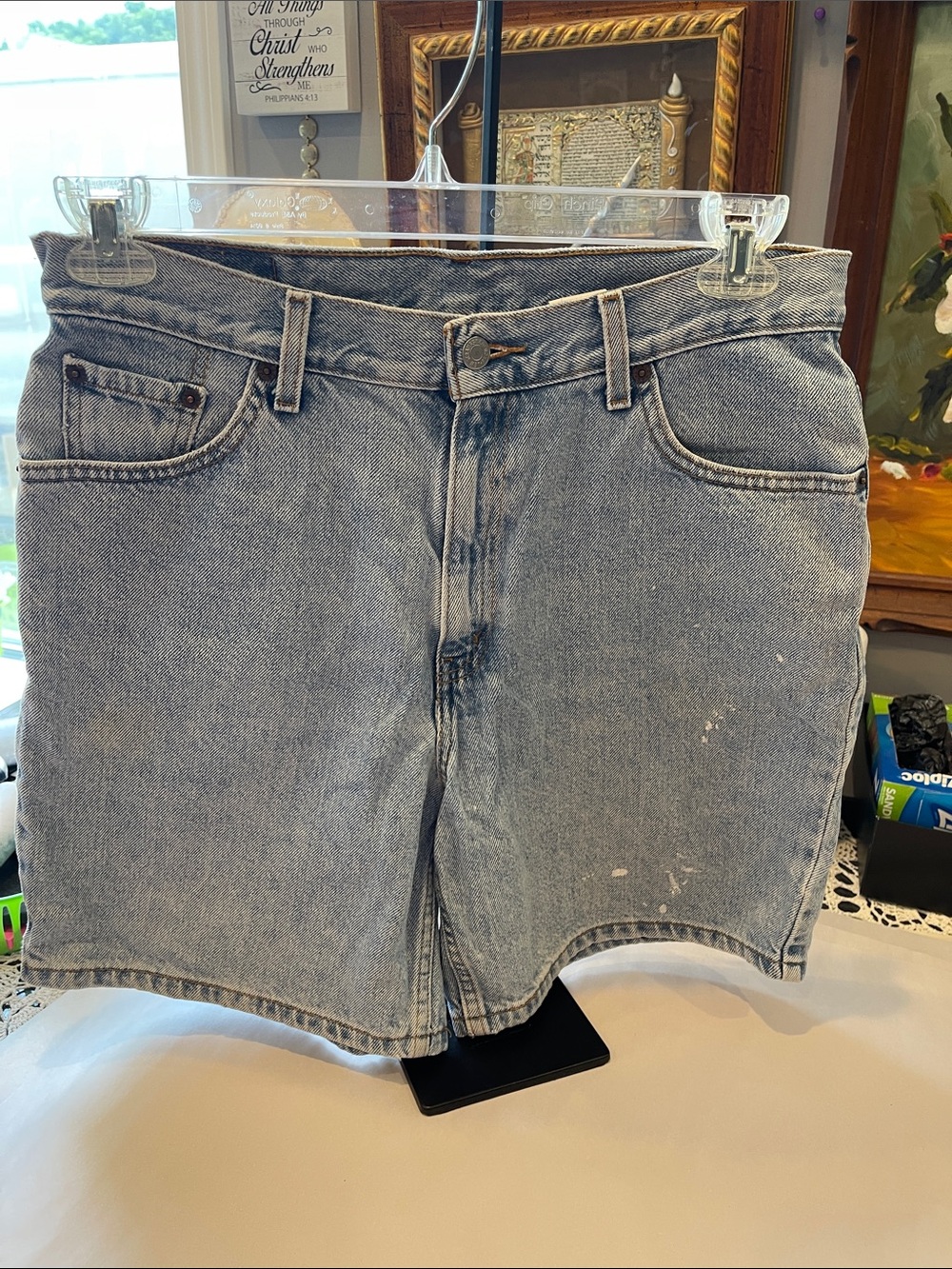 Vintage Levi's light blue denim shorts size 10 paper tag, 2001 Levi shorts